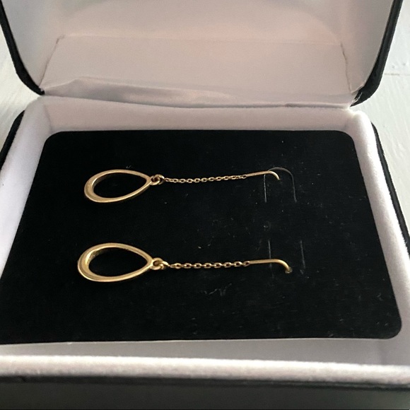 Like new, lucky brand threaded gold dangle earrings. - Picture 3 of 6